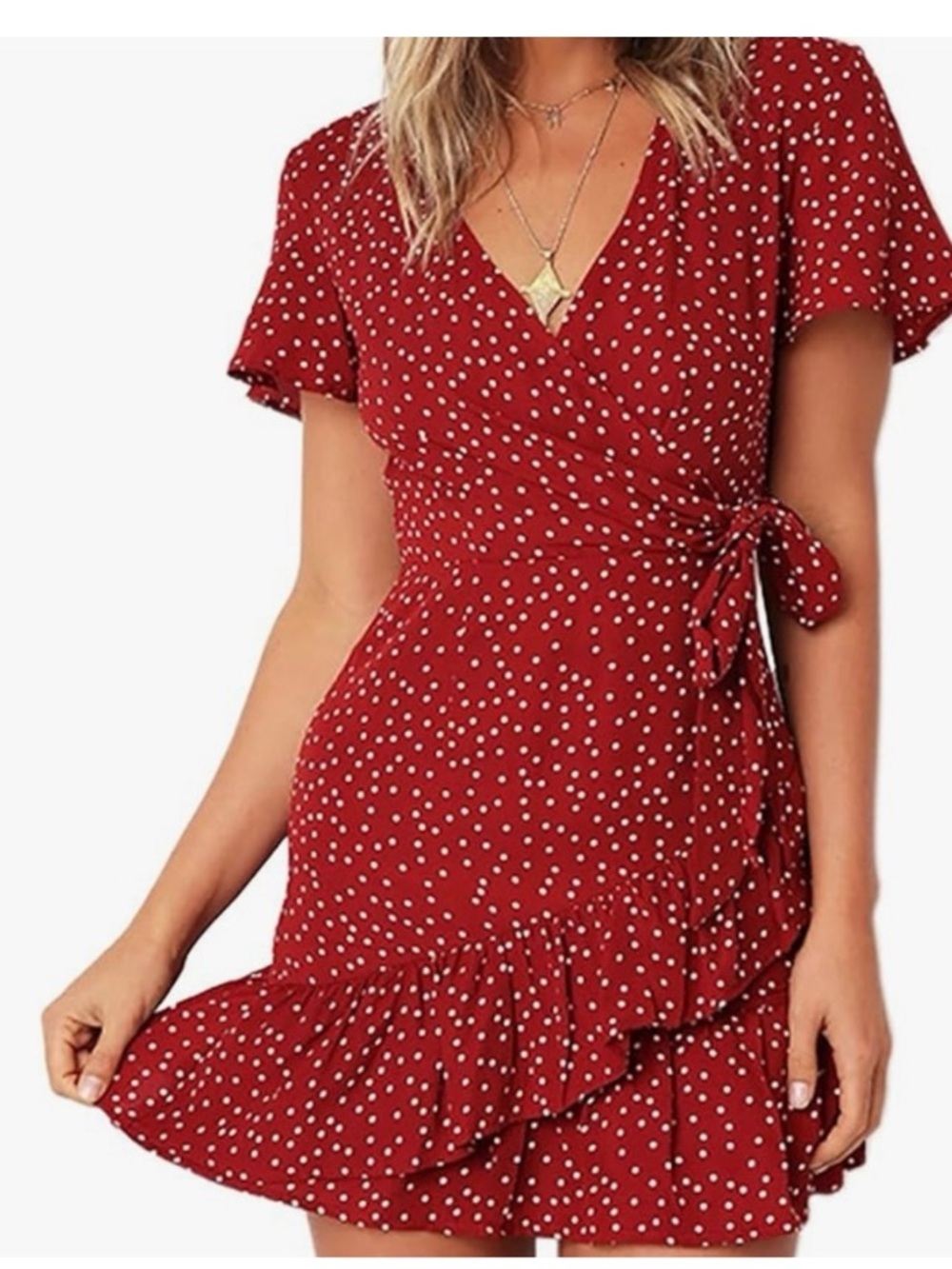 SHEIN Pin Up Red Polka Dot Dress Rockabilly Disneyana Size 2XL Minnie Mouse